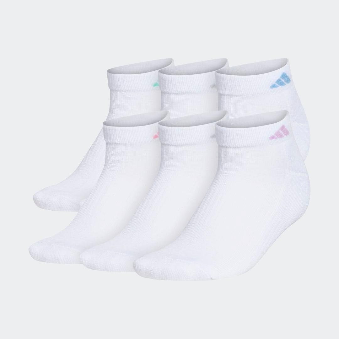 adidas Athletic Cushioned 6-Pack Low-Cut Socks White M Product Image