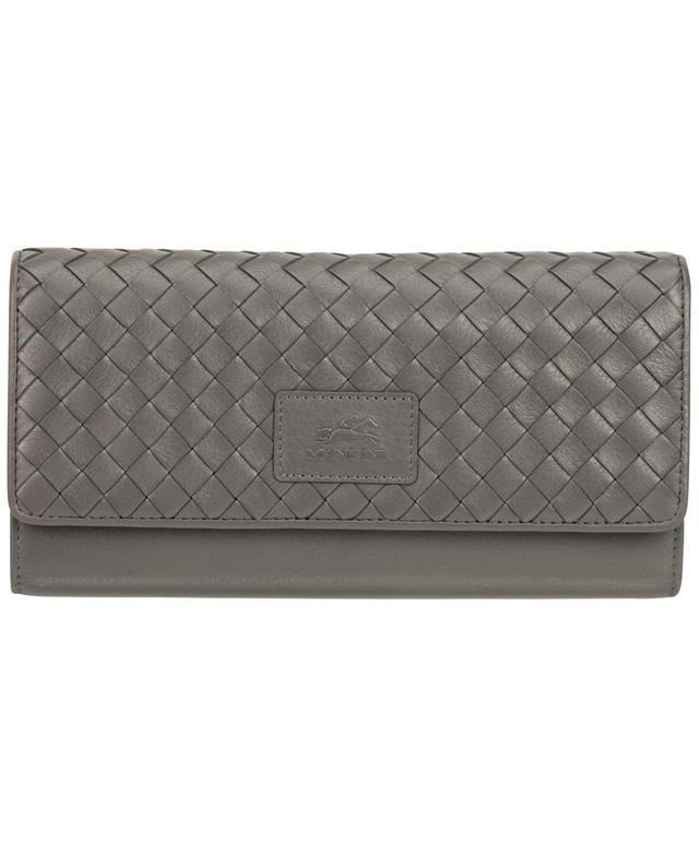 Mancini Womens Basket Weave Collection Rfid Secure Quadruple Fold Wallet Product Image