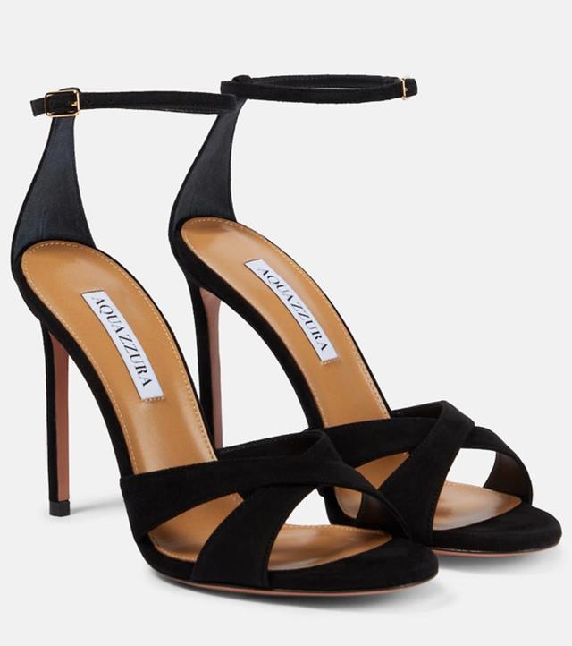 AQUAZZURA Divine 105 Suede Sandals In Black Product Image