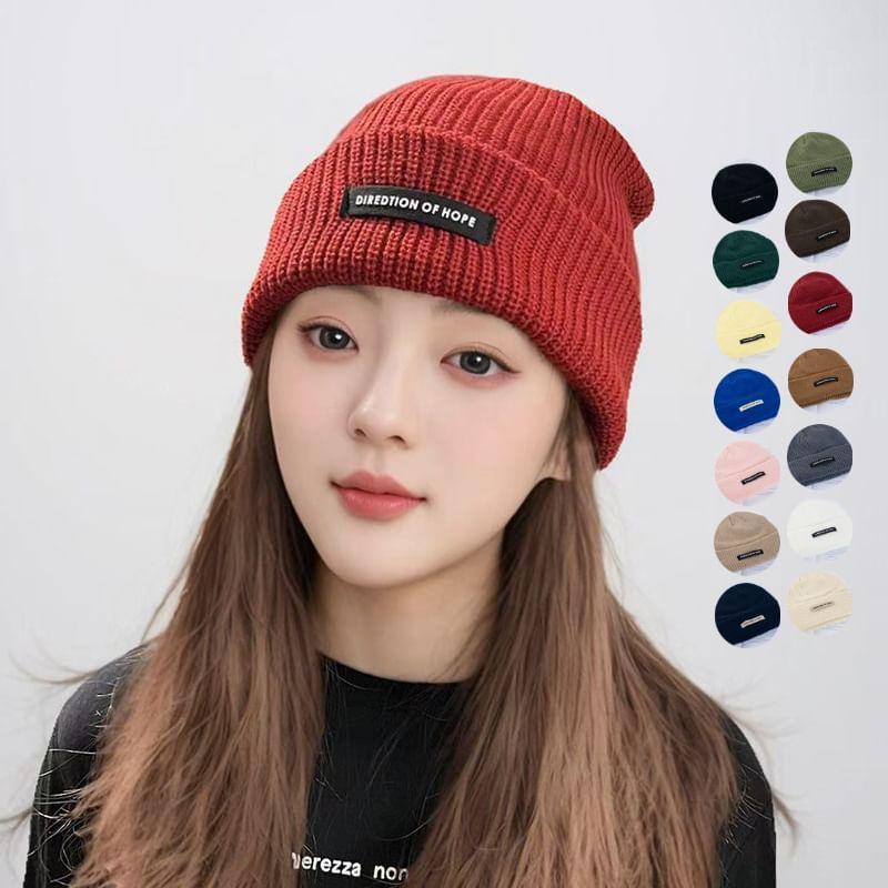 Lettering Applique Knit Beanie product image