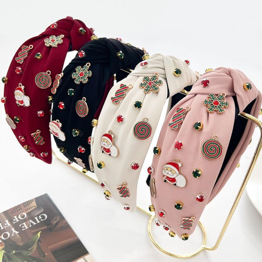 Christmas Metal Charm Fabric Knot Headband (Various Designs) Product Image