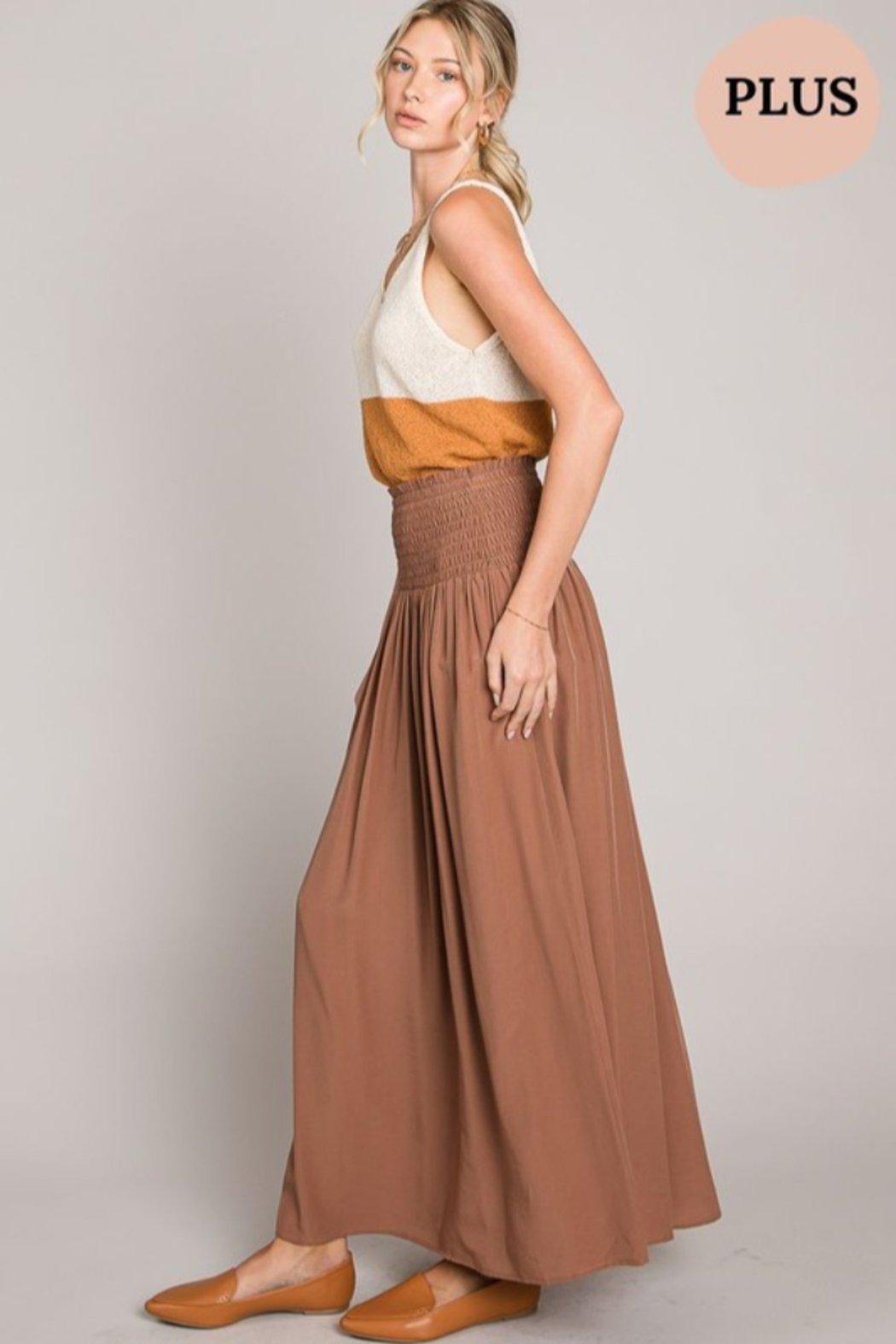 Plus Size Smocked Wait Maxi Skirt Product Image