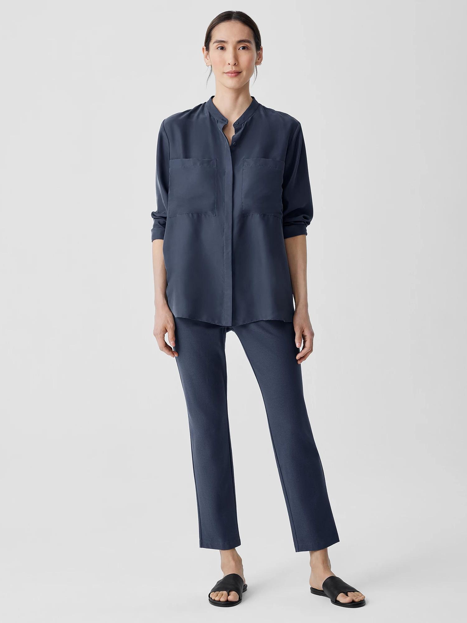 EILEEN FISHER Washable Stretch Crepe Pantfemale Product Image