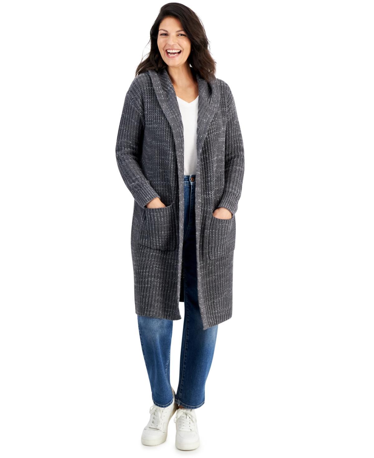 Style & Co Womens Hooded Open-Front Duster Cardigan, Created for Macys Product Image