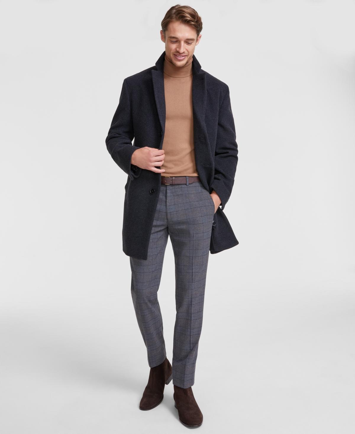 Calvin Klein Mens Prosper Wool-Blend Slim Fit Overcoat Product Image