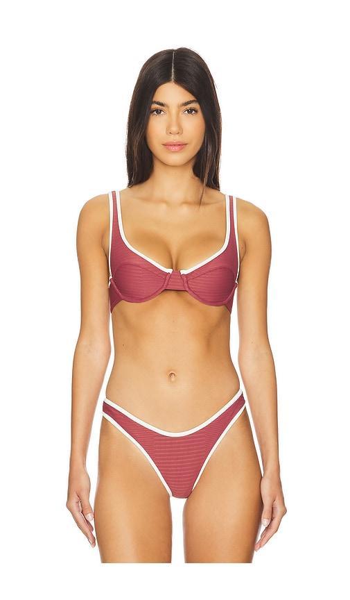 Ruby Piped Bikini Top Product Image