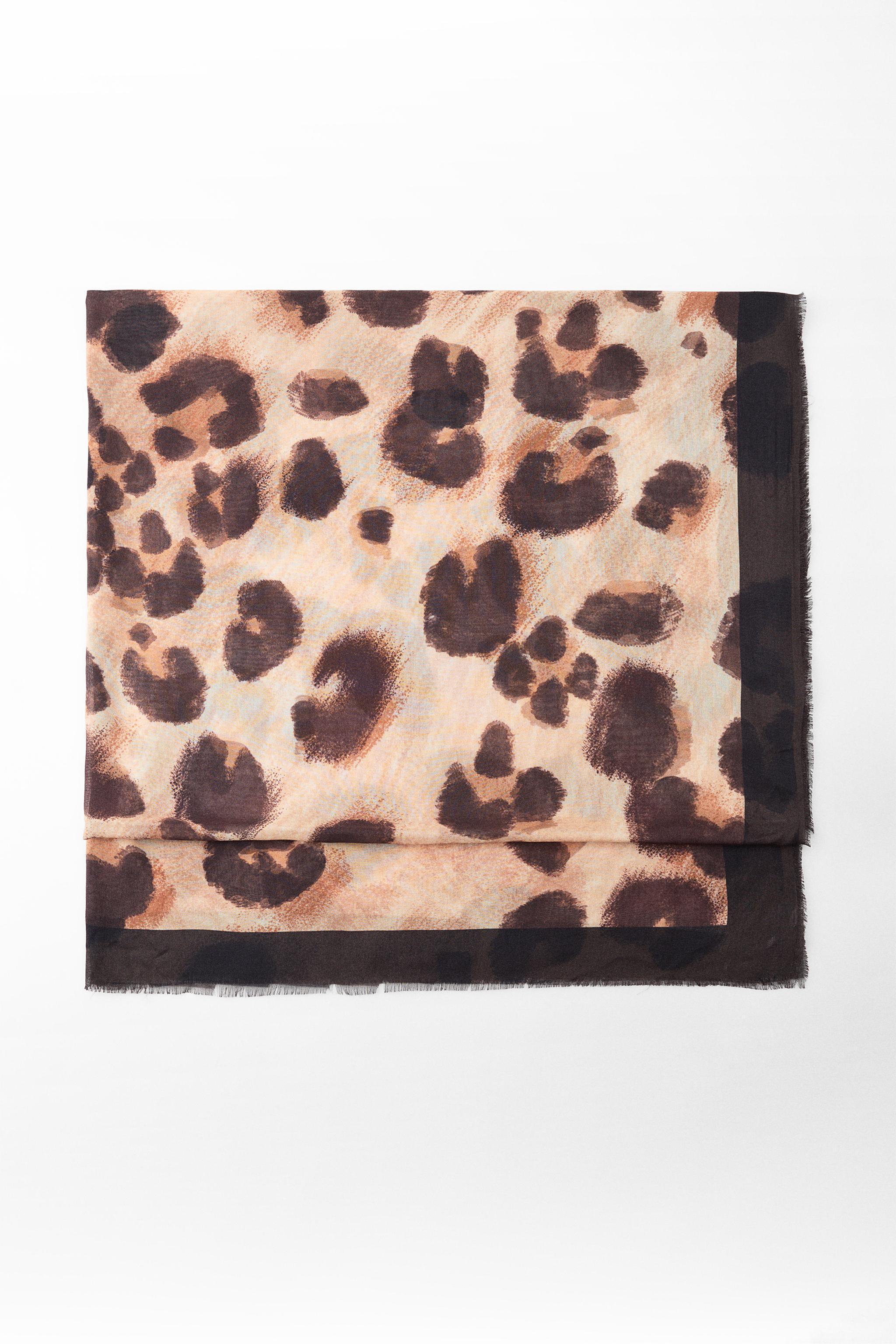 ANIMAL PRINT SILK MODAL SCARF Product Image