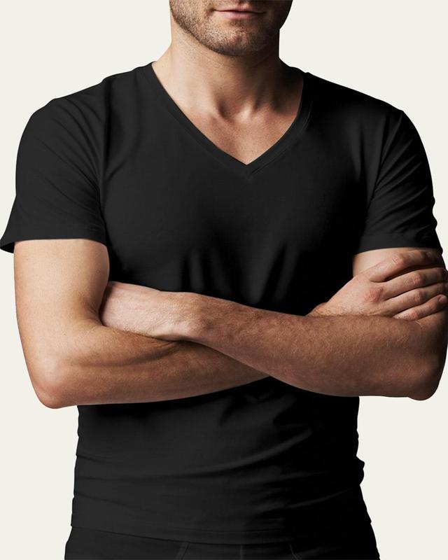 Mens Cotton Superior Short Sleeve V-Neck Tee Product Image