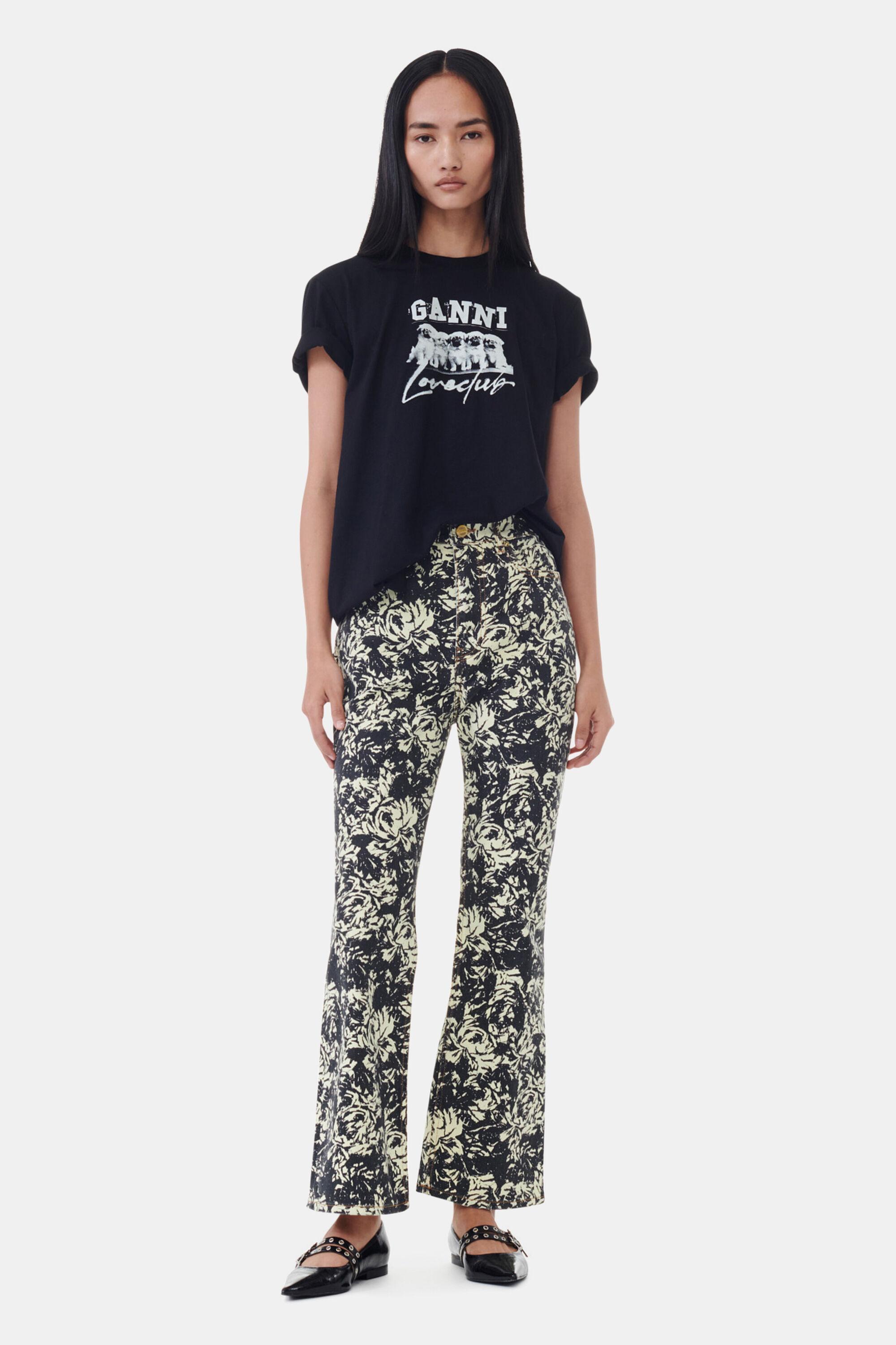 Floral Printed Betzy Cropped Jeans Product Image