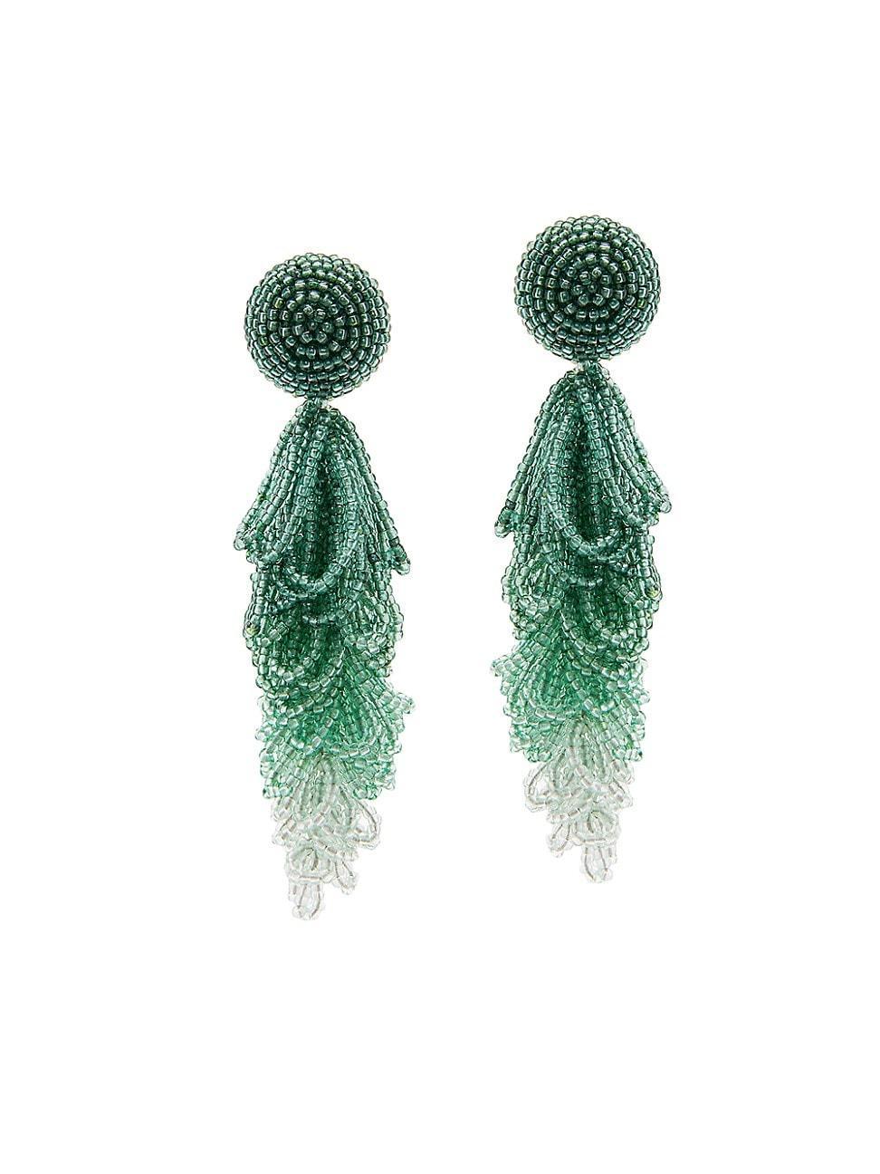 Womens Looped Tassel Beaded Drop Earrings Product Image