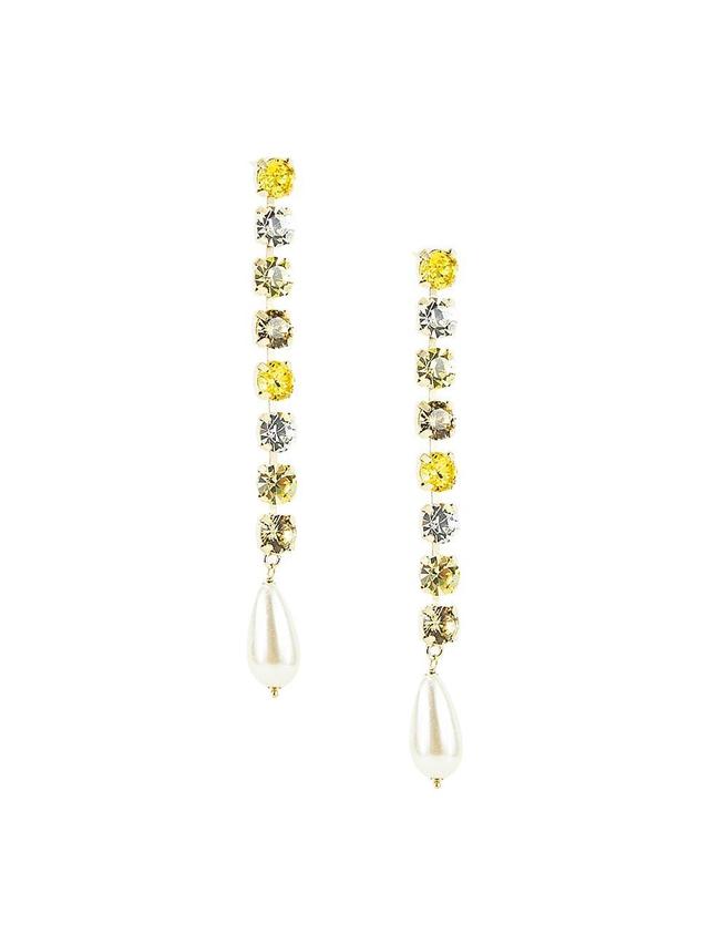 Womens Pastello Goldtone, Crystal & Imitation Pearl Drop Earrings Product Image