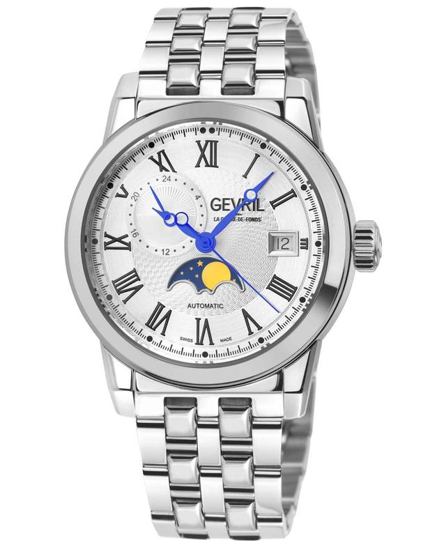 Gevril Mens Madison Swiss Automatic Silver-Tone Stainless Steel Watch 39mm Product Image