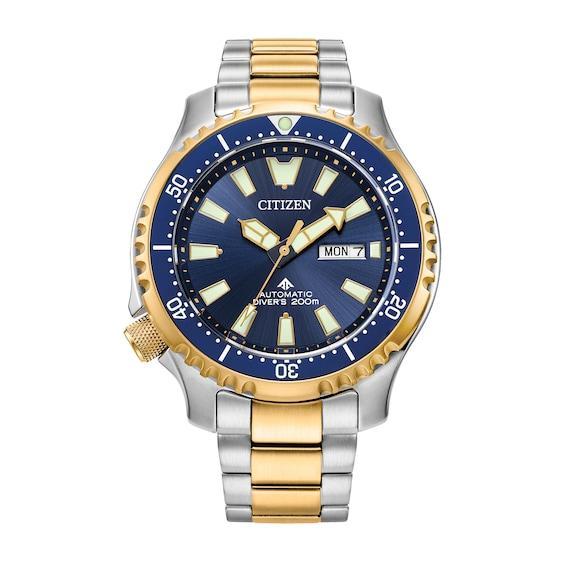 Men's Citizen Promaster Diver Two-Tone Automatic Watch with Green Dial (Model: Ny0151-59X) Product Image