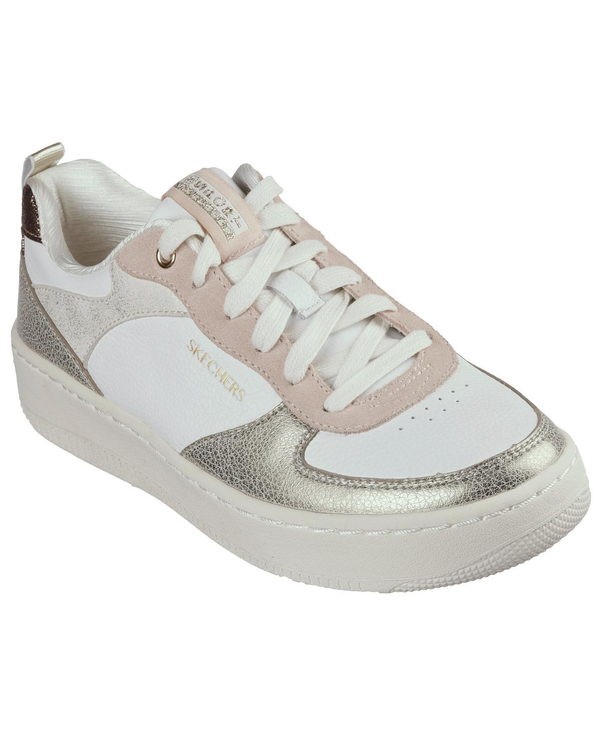 Skechers Womens Sport Court 92 - Sheer Shine Casual Sneakers from Finish Line - White Product Image