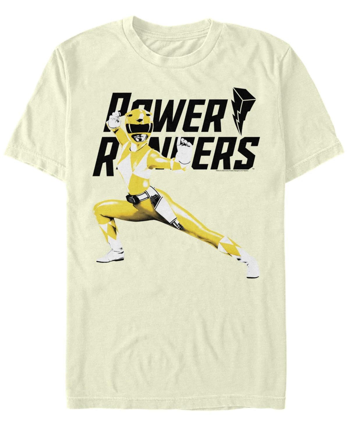 Mens Power Rangers Yellow Ranger Action Pose Logo Tee Product Image