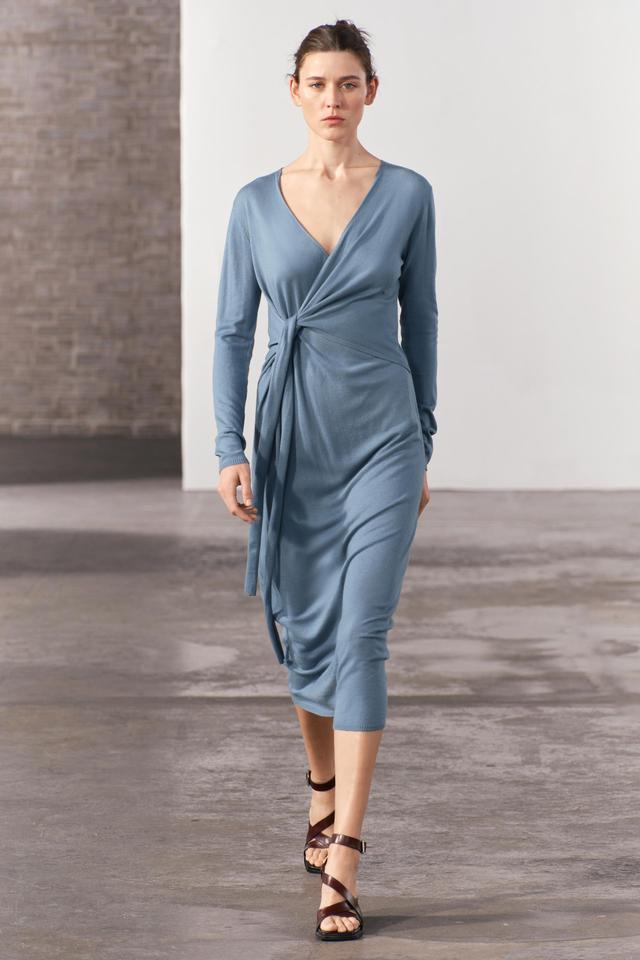 KNIT WRAP DRESS Product Image