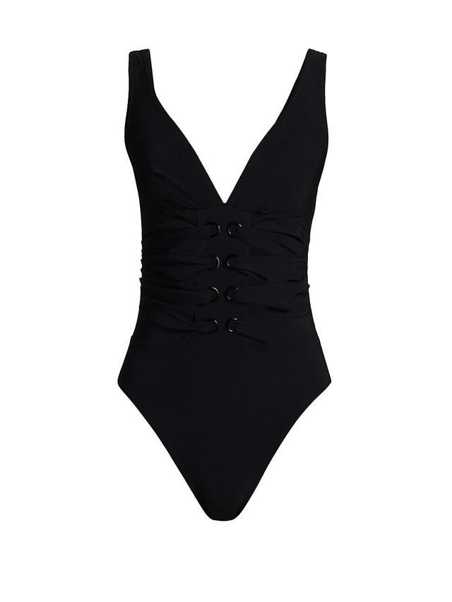 Womens Lucy Lace-Up One-Piece Swimsuit Product Image