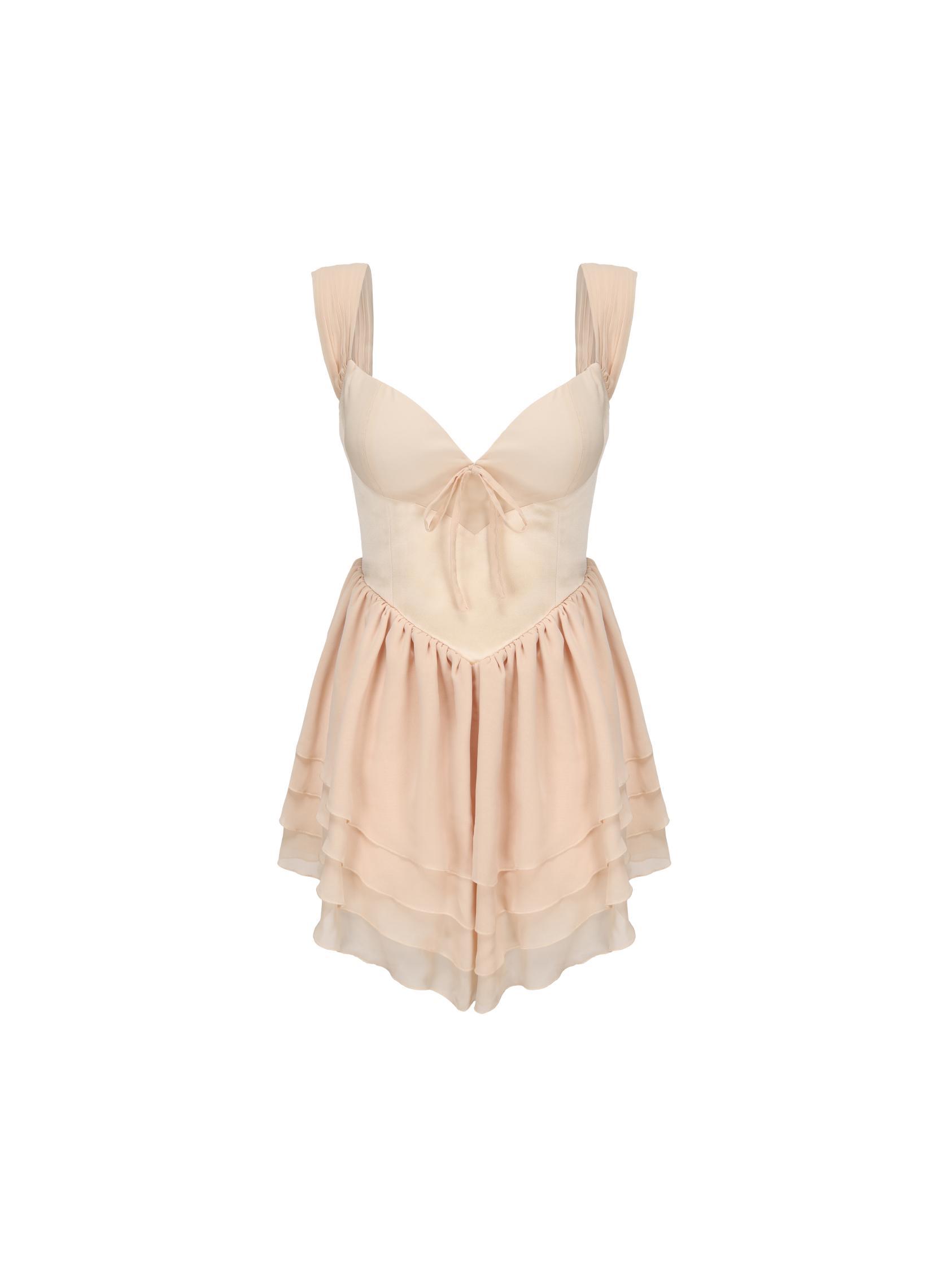 Sheila Chiffon Dress (Champagne) (Final Sale) Product Image