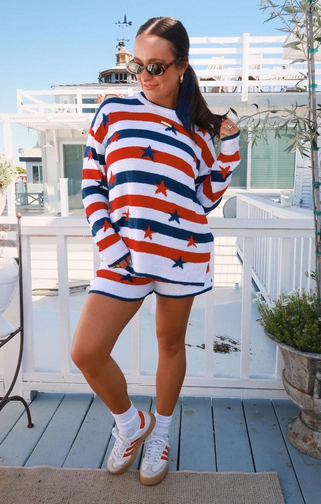 Boardwalk Shorts ~ Star Spangled Stripe Knit Product Image