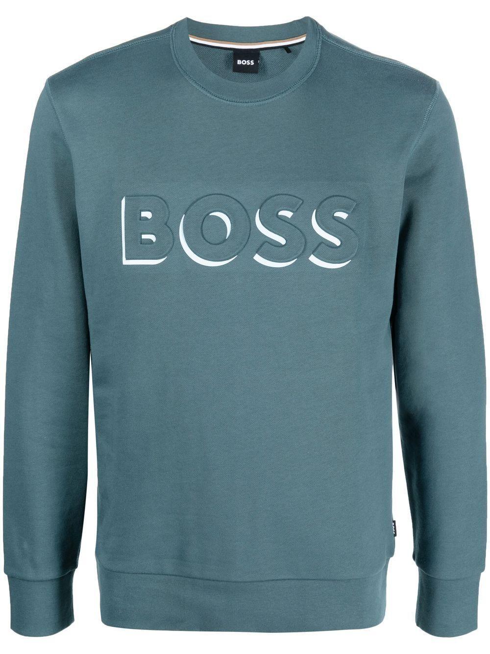 Cotton Logo-print Sweatshirt In Blue Product Image