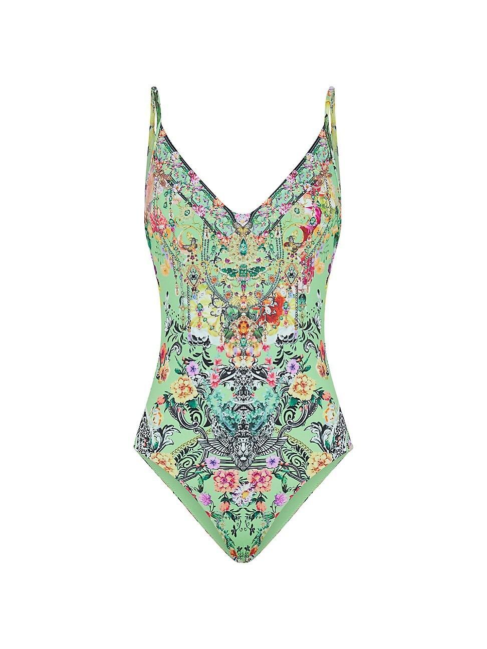 Womens Floral Underwire One-Piece Swimsuit Product Image