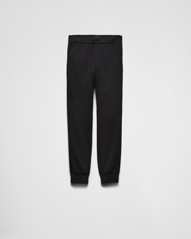 Technical fleece trousers with duchesse details Product Image