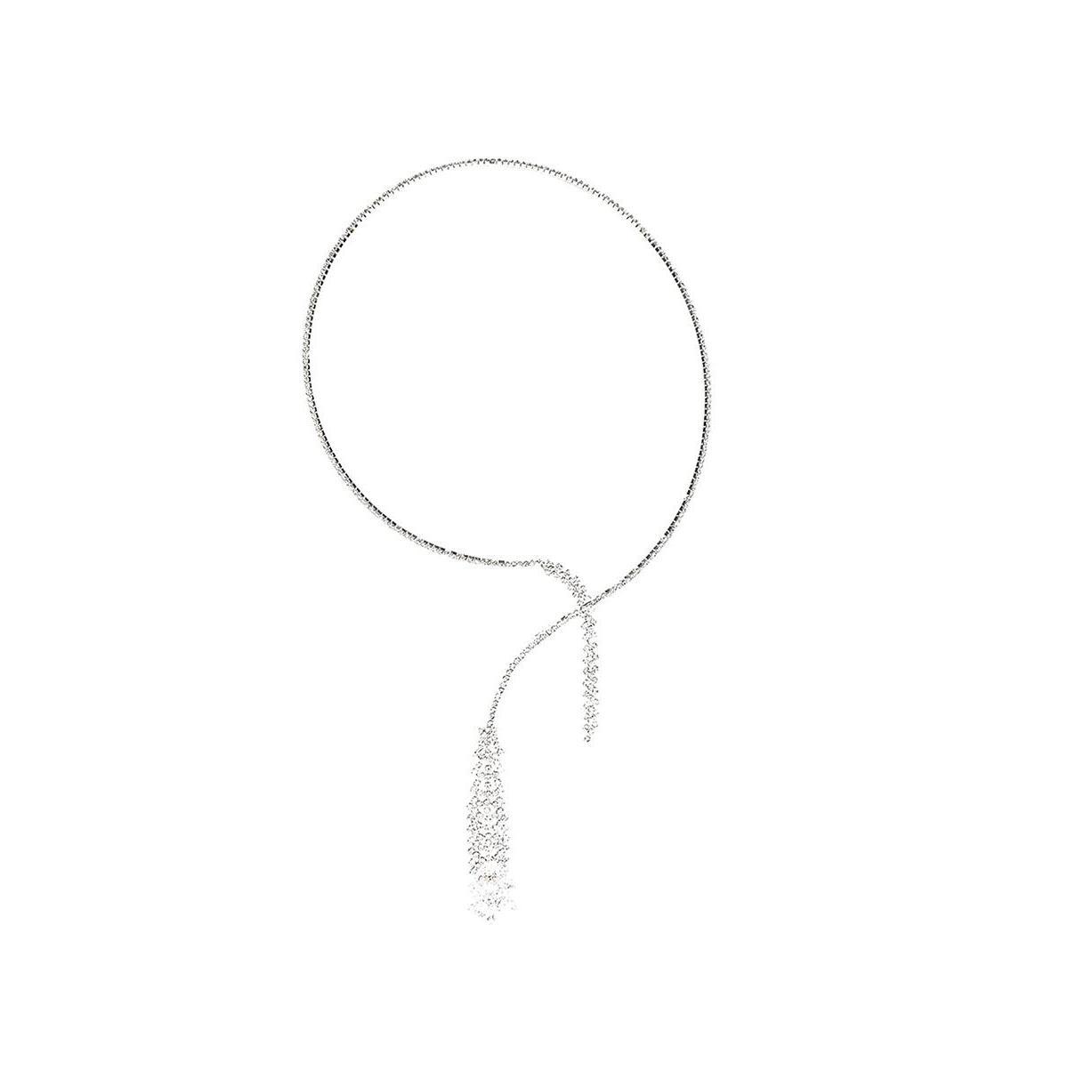 Sohi Womens Silver Bling Drop Necklace Product Image