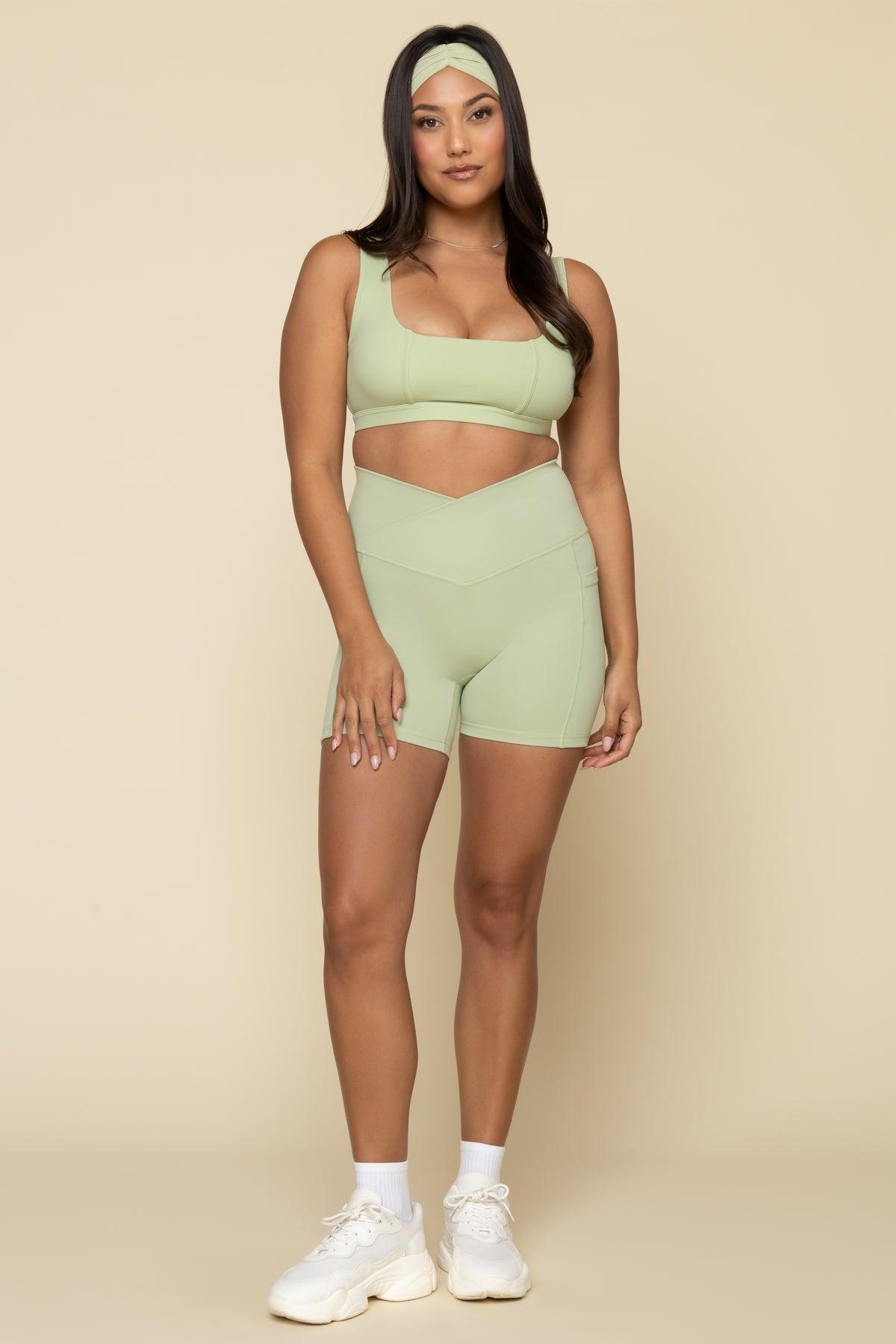 Crisscross Hourglass® Midi Short with Pockets - Pistachio Product Image