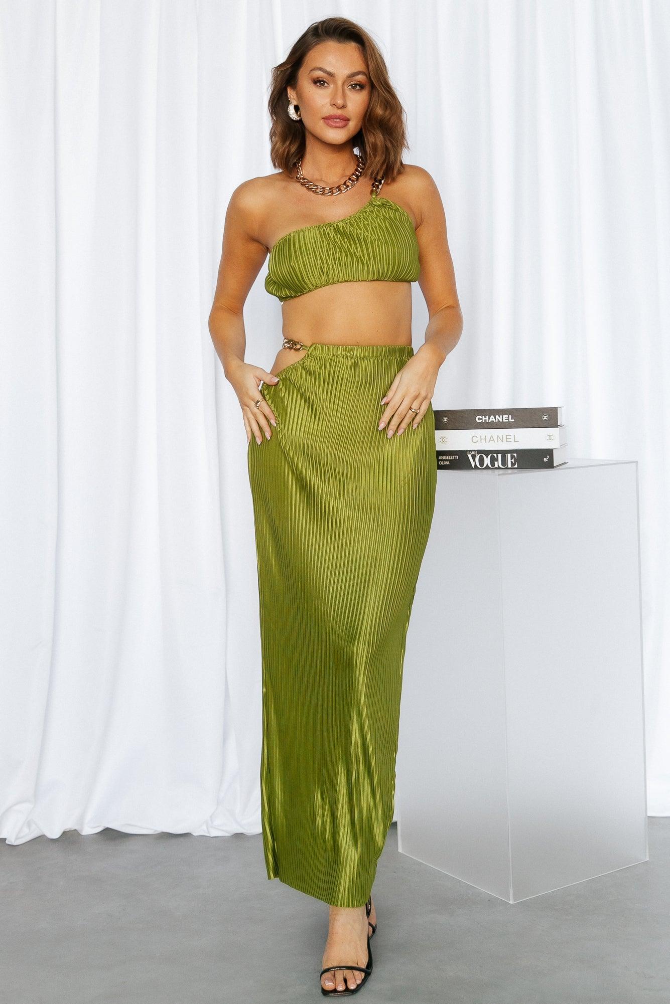 Make Me Feel Maxi Skirt Green Product Image