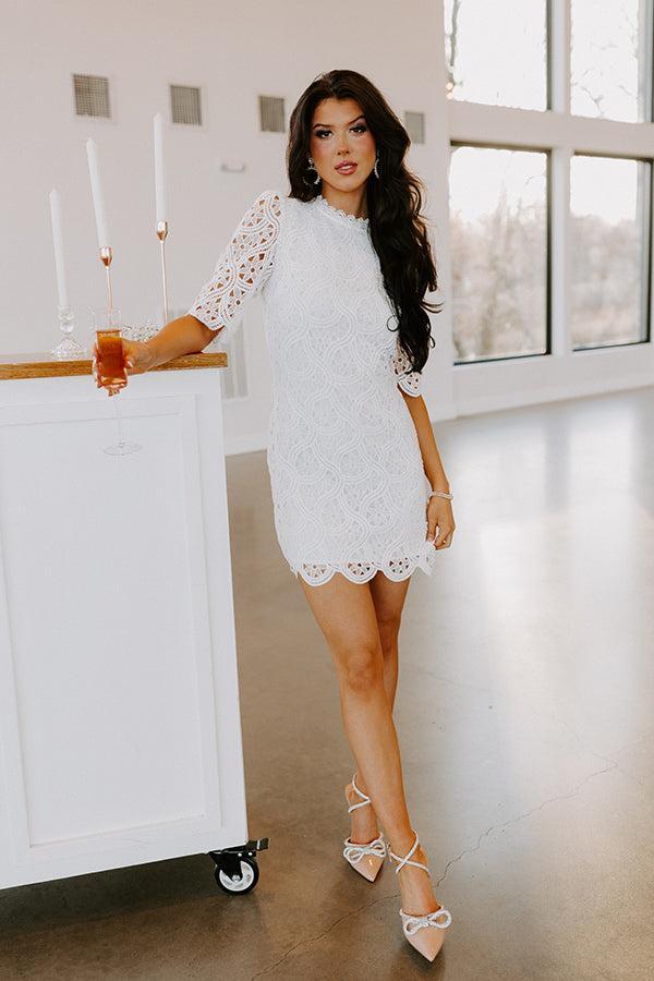 Claim To Love Crochet Dress in White Product Image