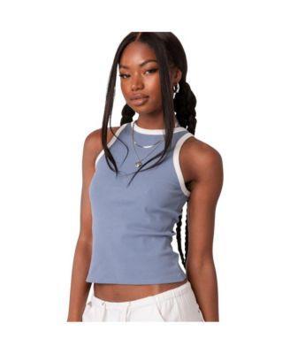 Women's Contrast Ribbed Tank Top Product Image