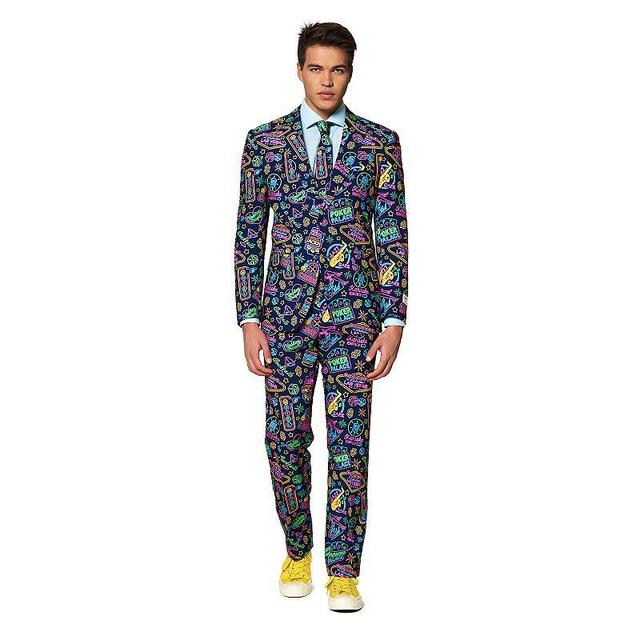 Mens OppoSuits Slim-Fit Novelty Pattern Suit & Tie Set Product Image