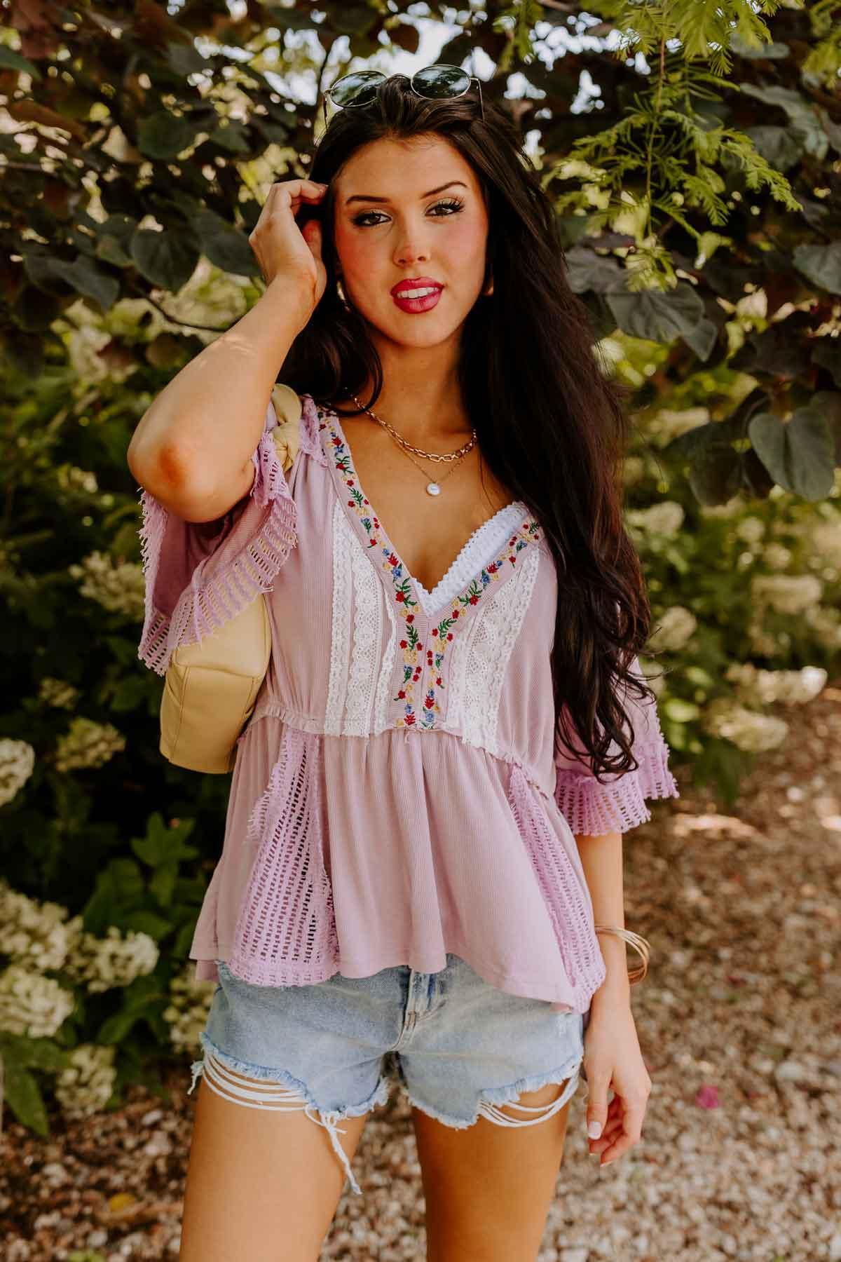 Out For Brunch Knit Babydoll Top Product Image