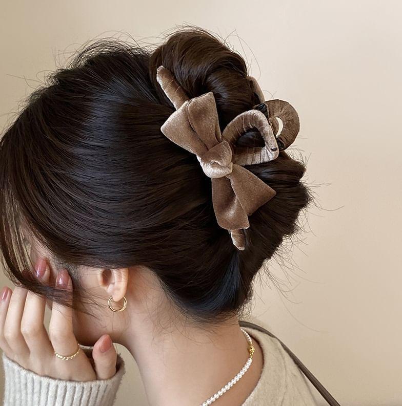 Bow Fabric Hair Claw Clip Product Image