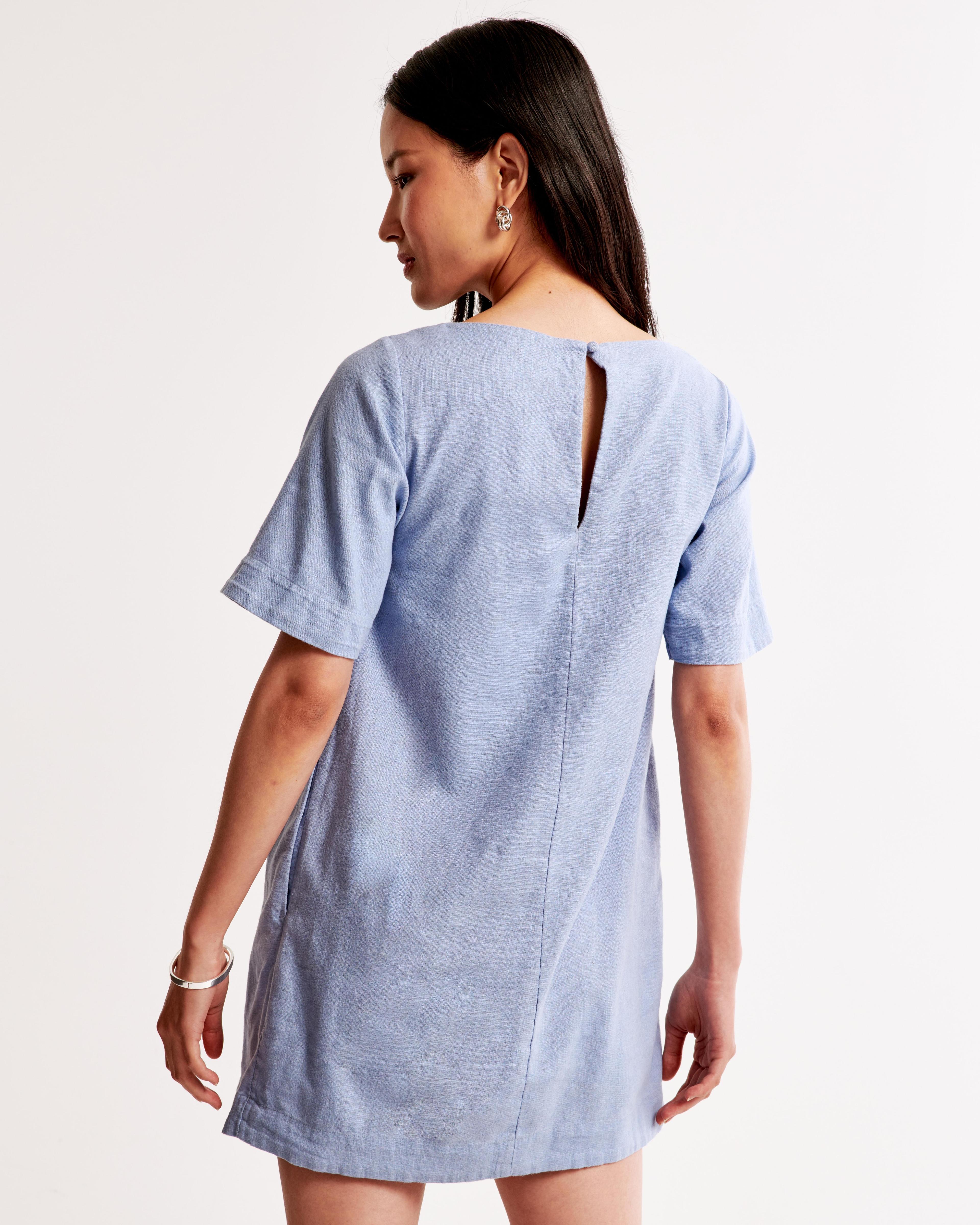 Linen-Blend T-Shirt Dress Product Image