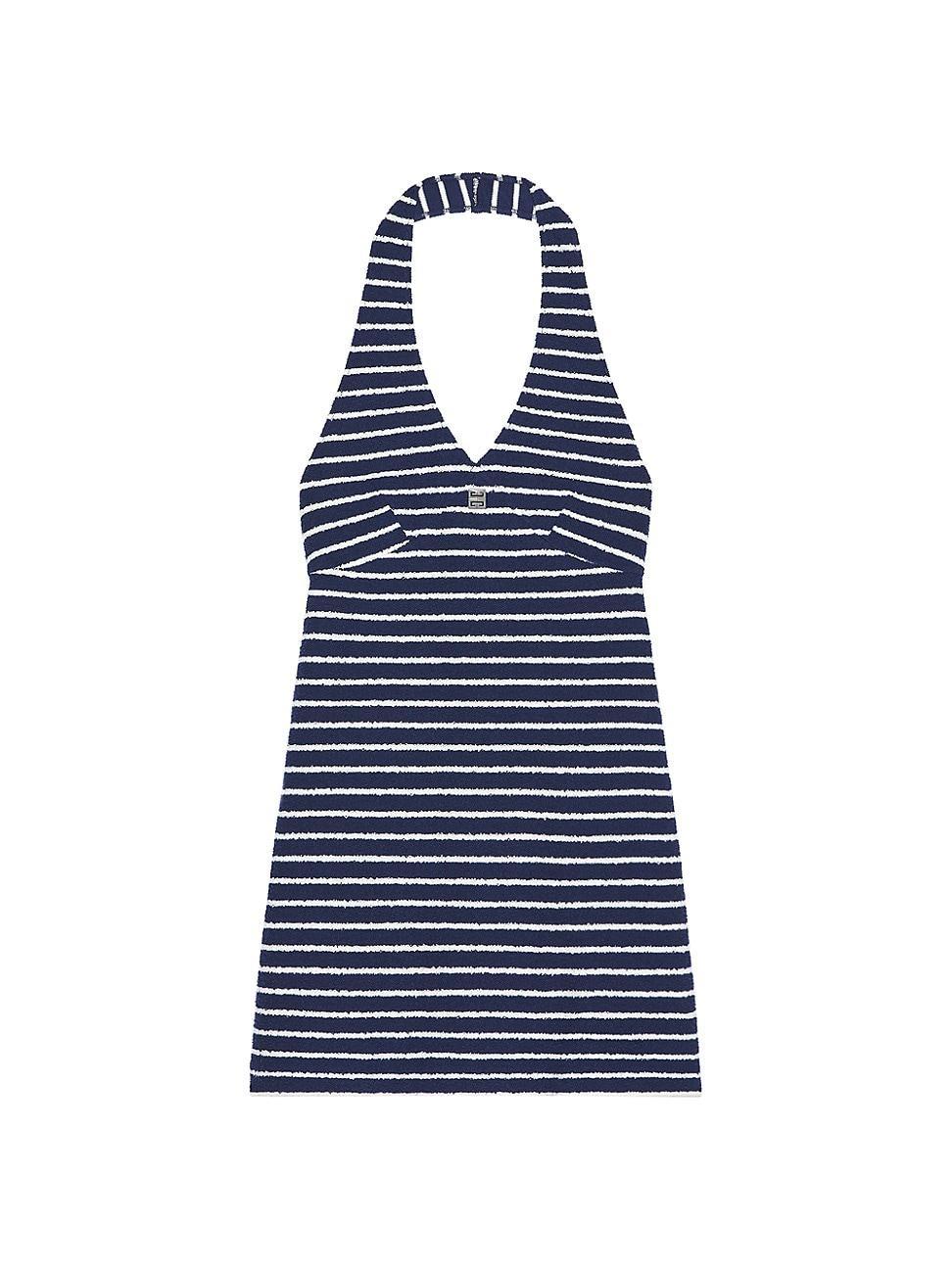 Womens Striped Dress in Cotton Toweling with 4G Detail Product Image