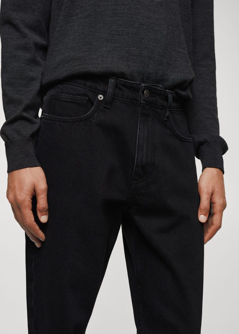 MANGO MAN - Tapered-fit jeans black denimMen Product Image