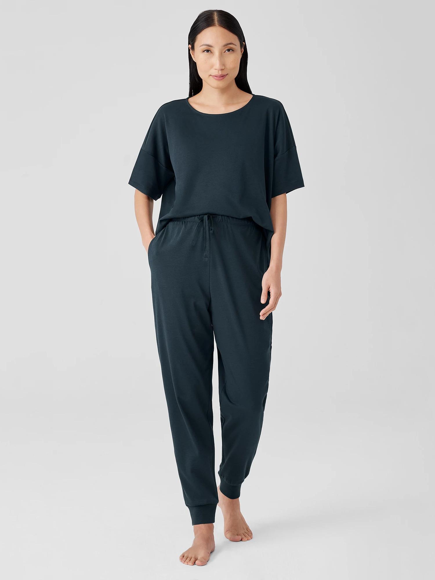 EILEEN FISHER Organic Cotton Interlock Jogger Sleep Pantfemale Product Image