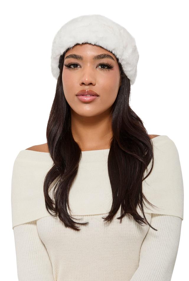 Womens Faux Fur Elastic Back Head Wrap Product Image