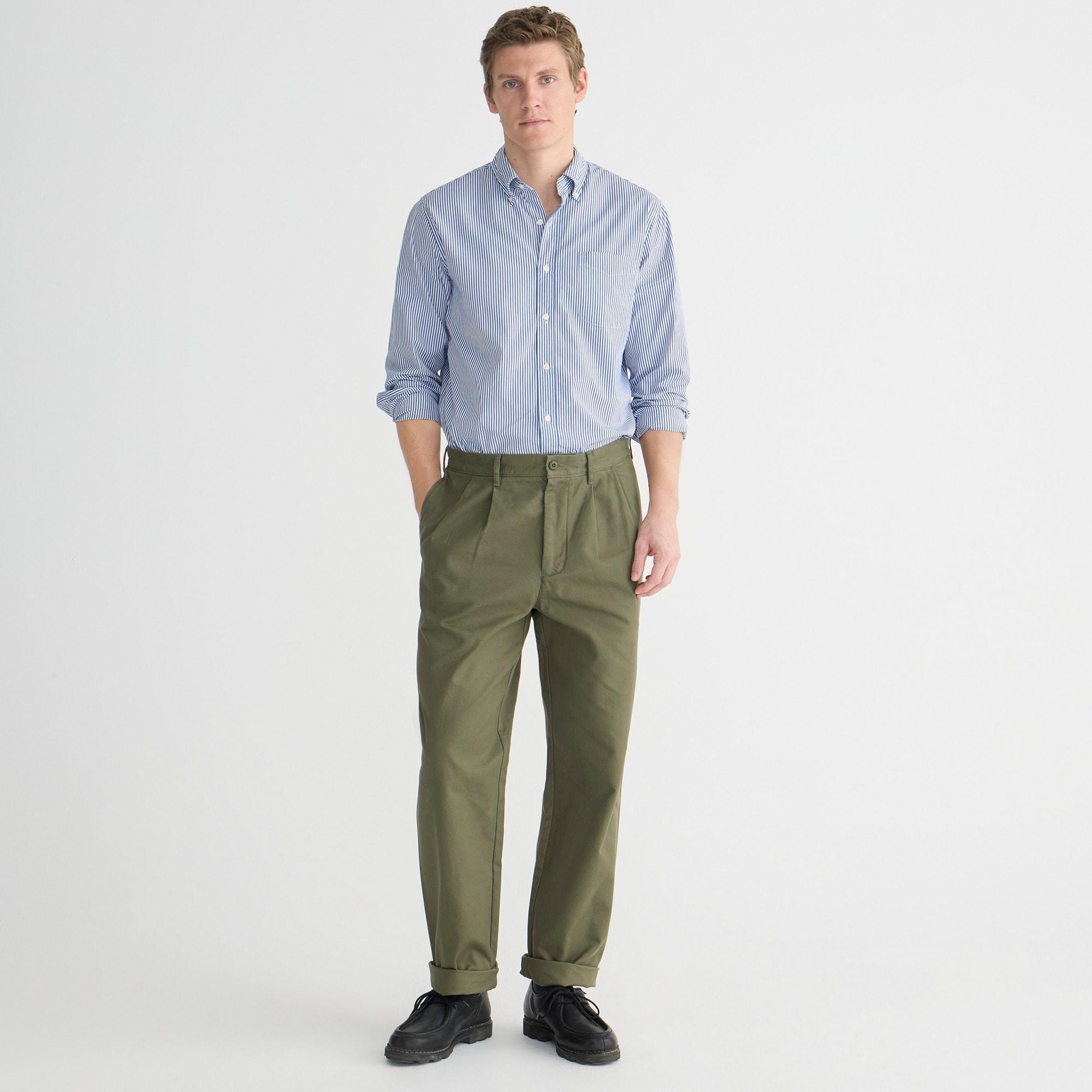 Classic double-pleated chino pant Product Image