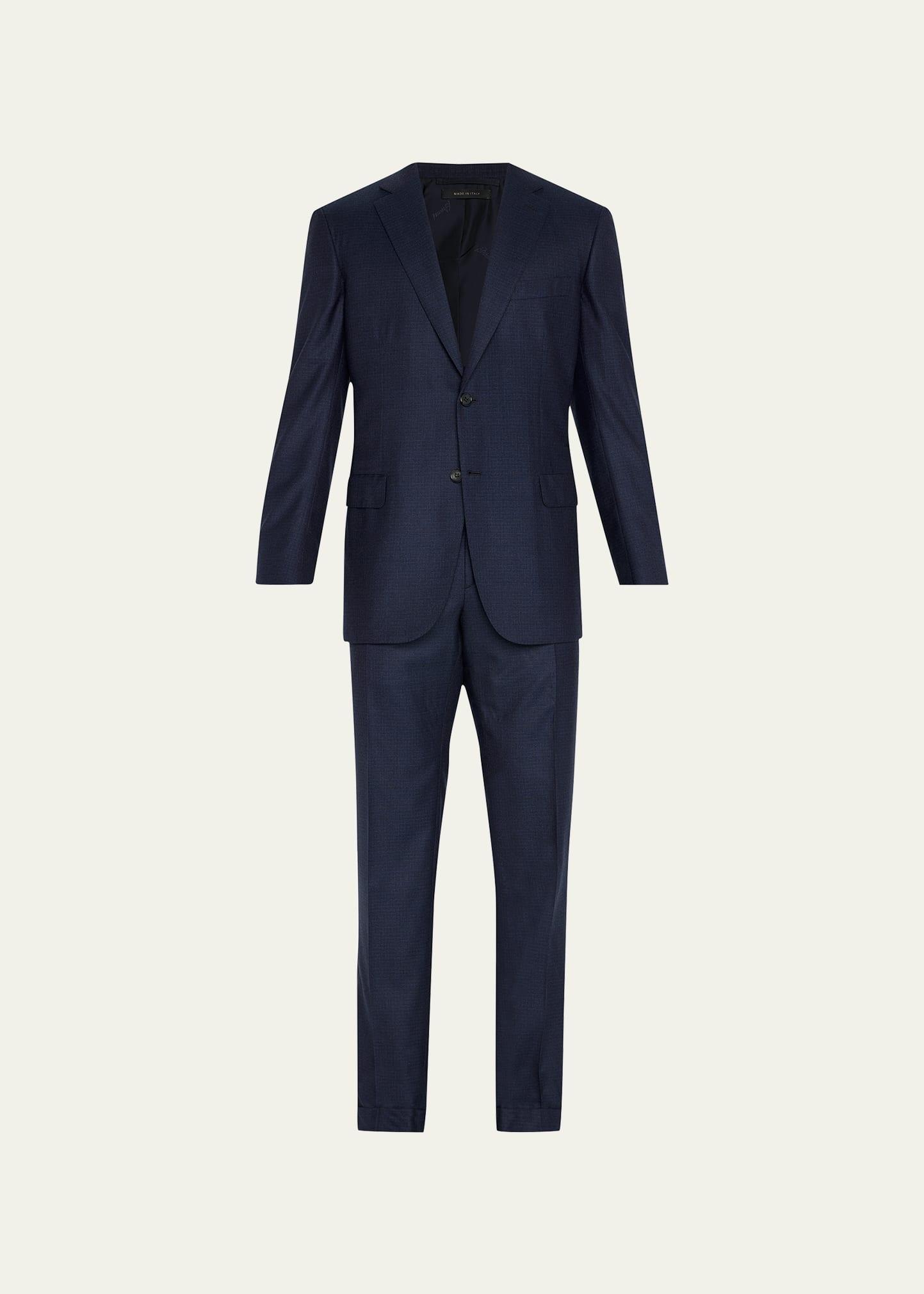 Mens Mouline Twill Wool Suit Product Image