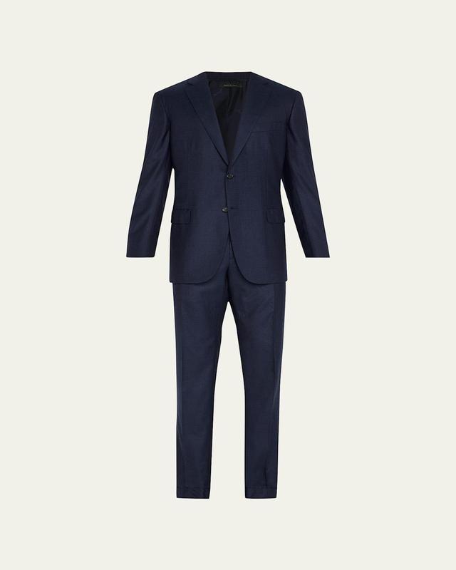 Mens Mouline Twill Wool Suit Product Image