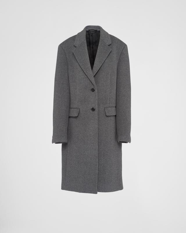 Single-breasted velour coat Product Image