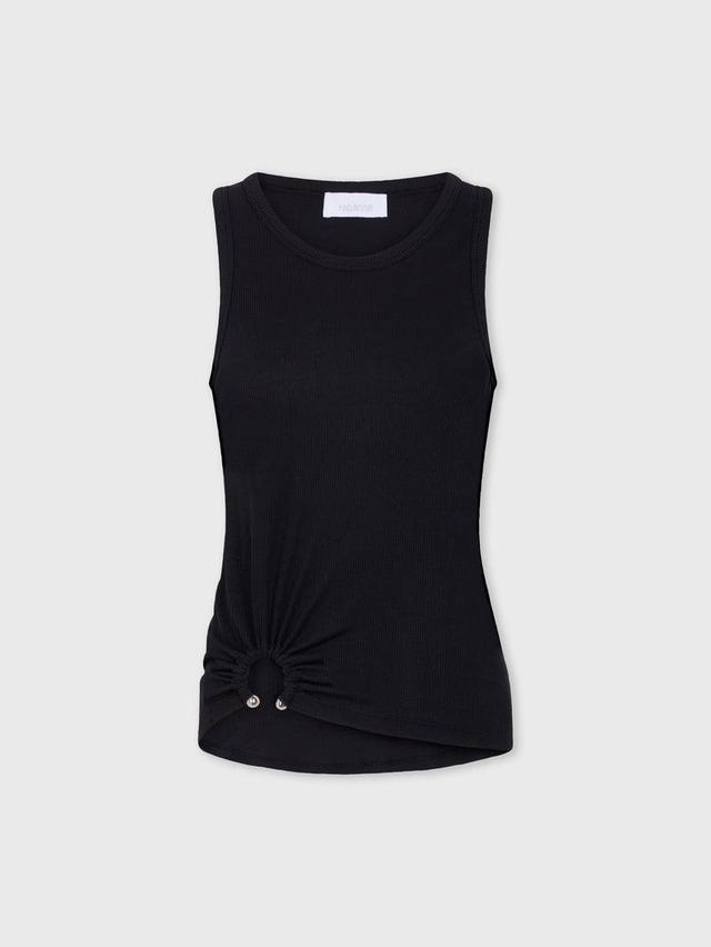 Black tank top with signature piercing Product Image