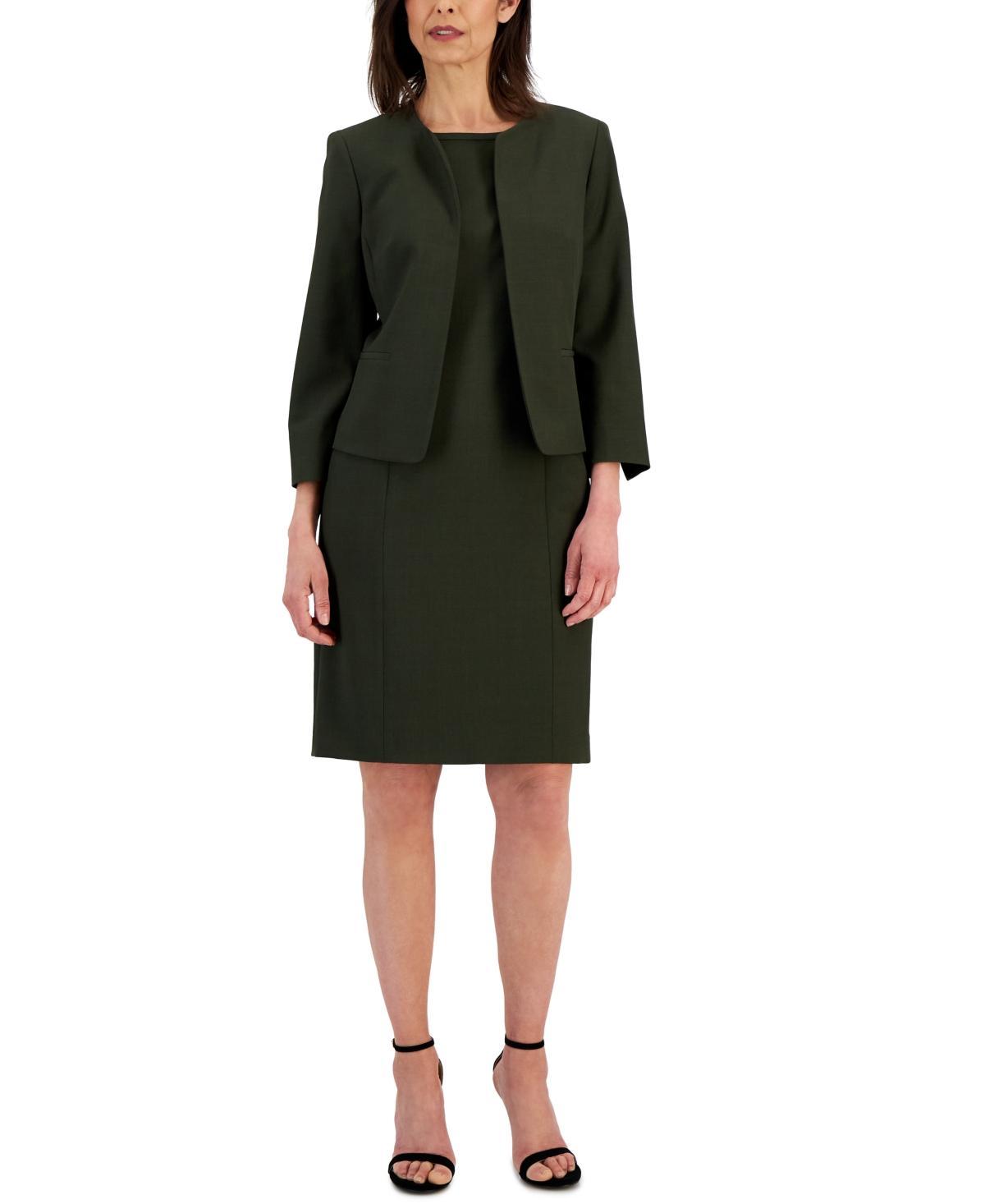 Le Suit Womens Collarless Jacket & Sheath Dress Suit, Regular & Petite Product Image