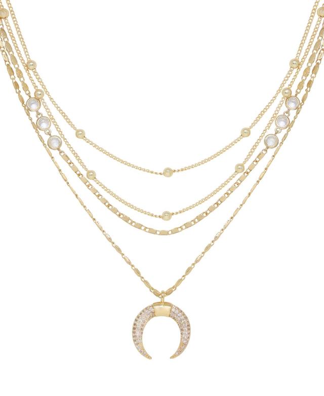 Ettika Crescent Horn Multistrand Pendant Necklace Product Image