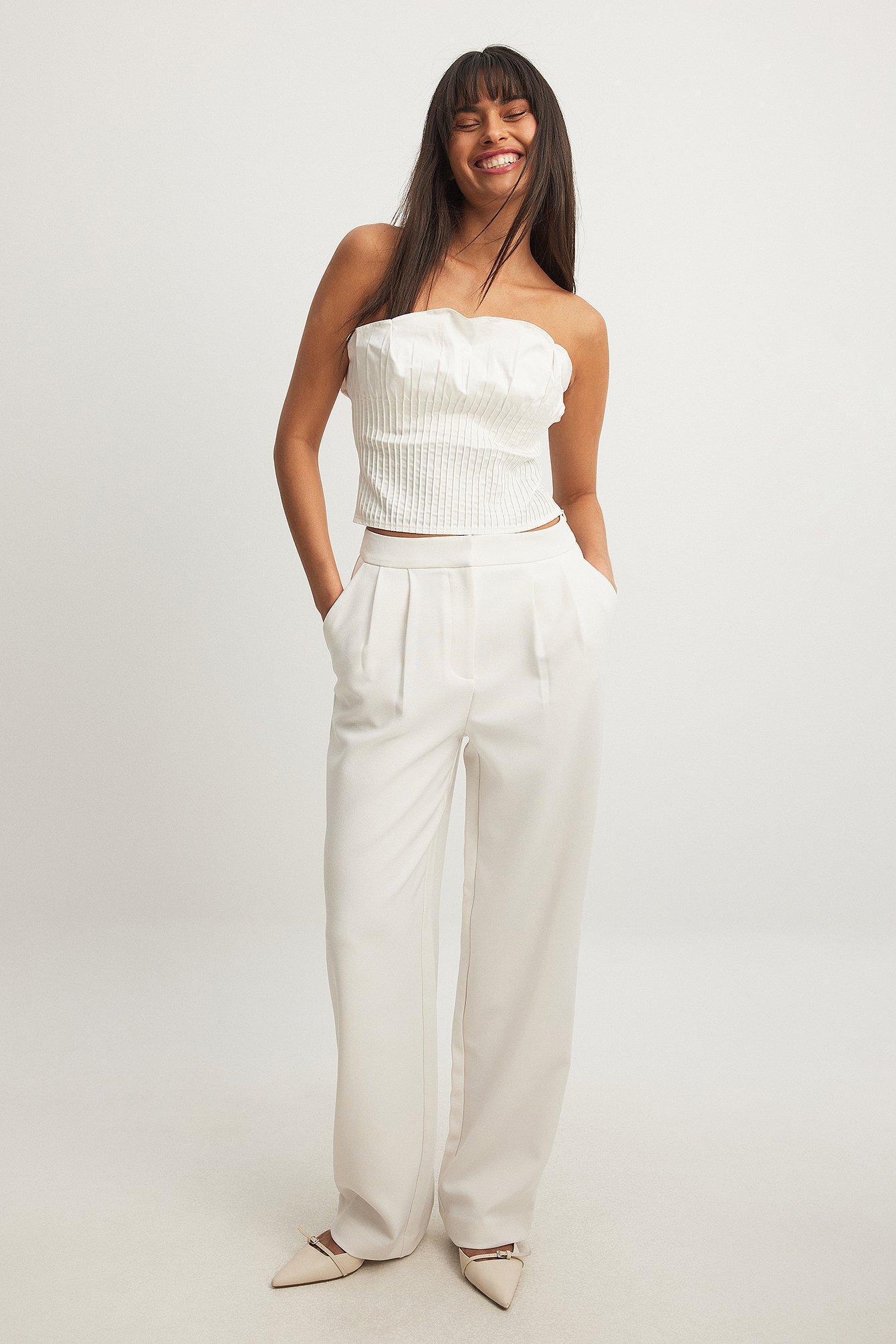 High Waist Deep Pleated Suit Pants product image