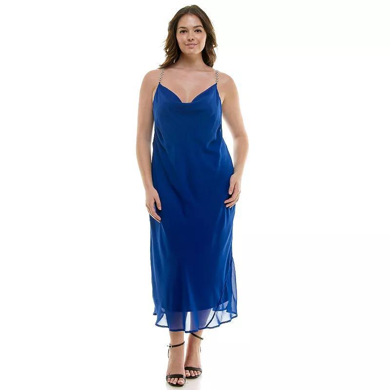 Plus Size Luxology Novelty Trim Slip Dress, Womens Red Product Image