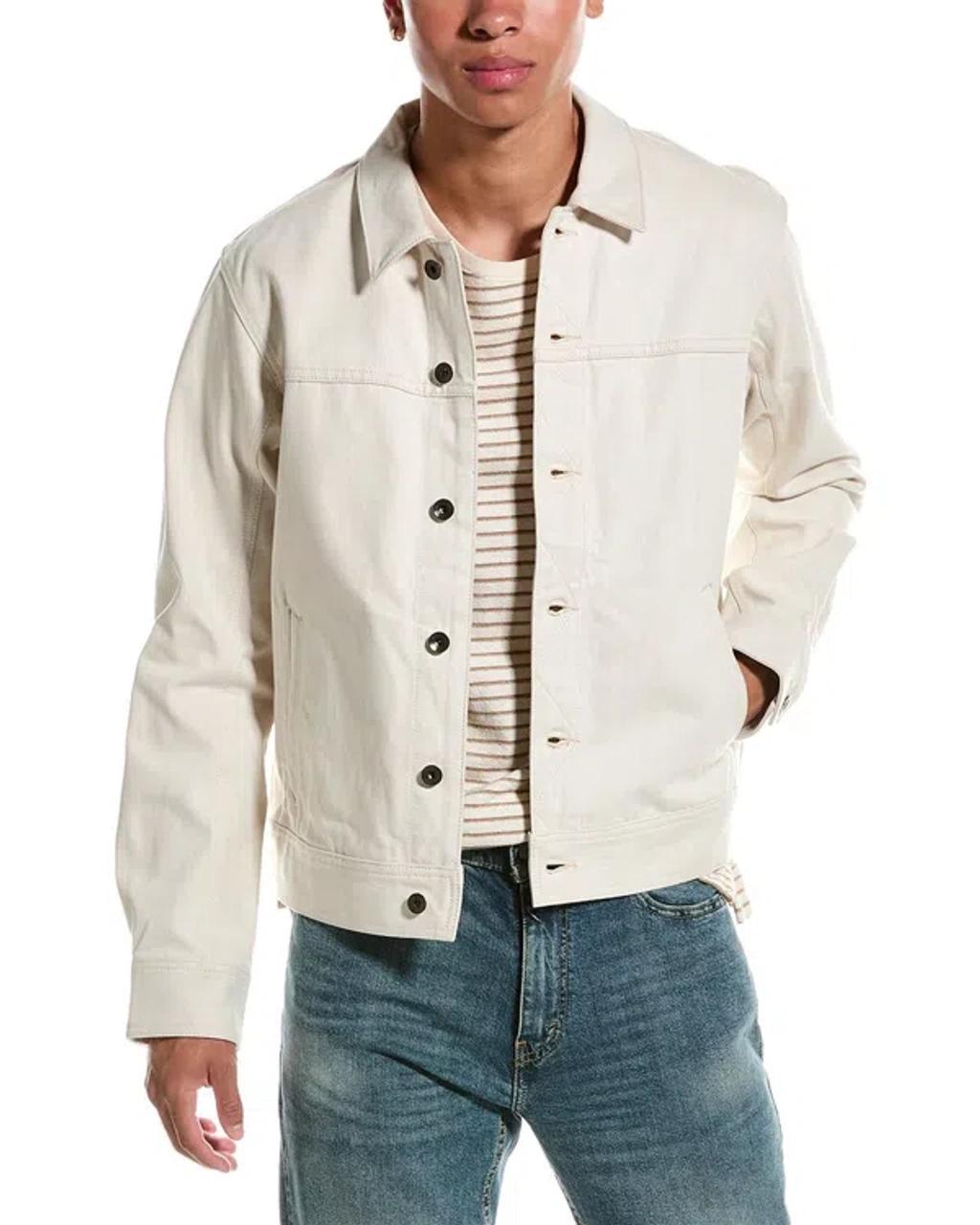 Owen Cotton Trucker Jacket In White Product Image