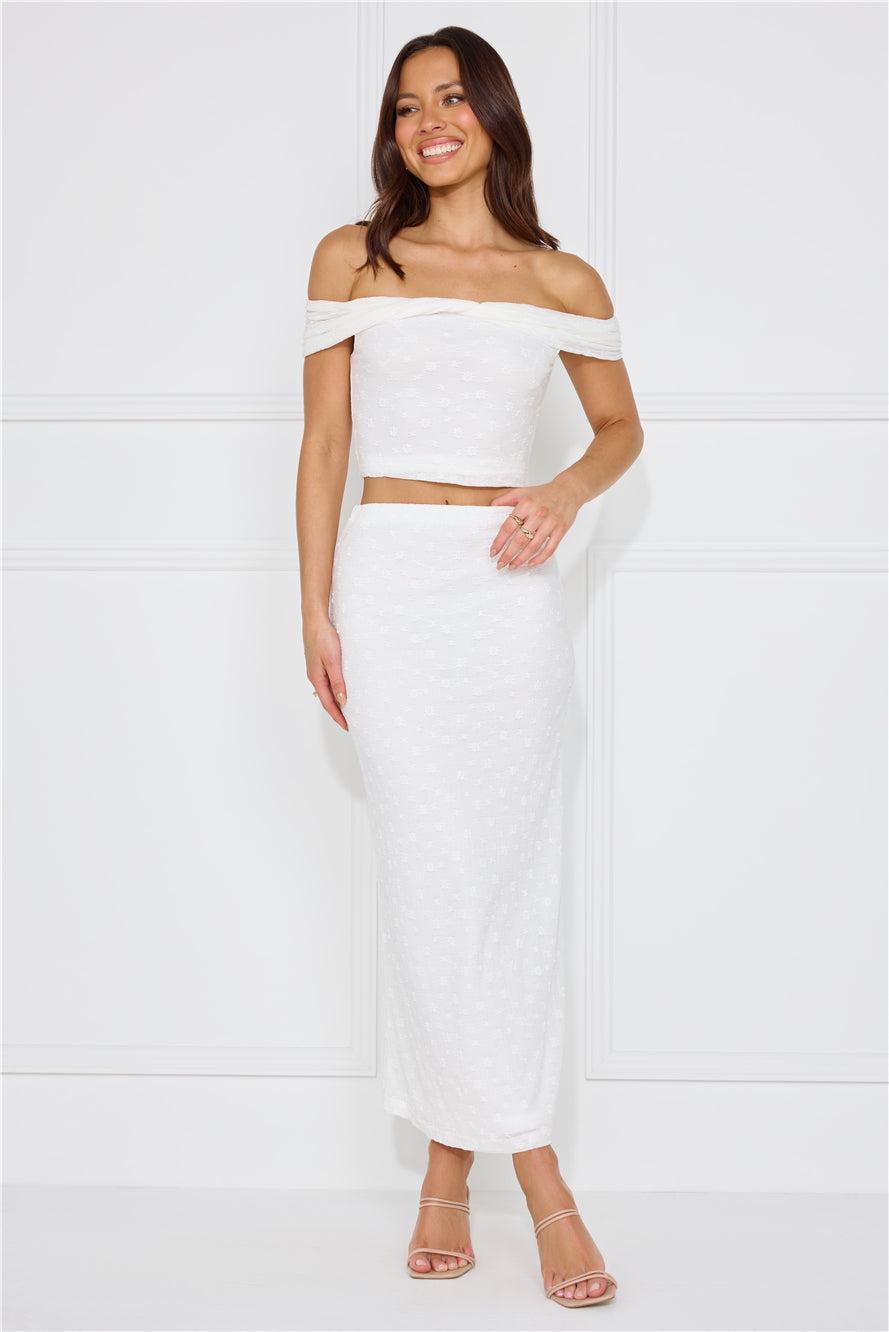 Secret World Off Shoulder Crop Top White Product Image